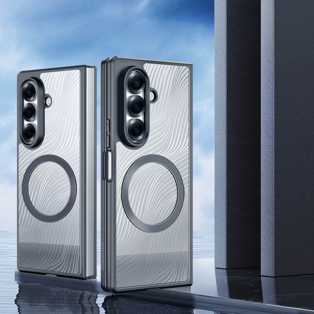 Etui wytrzymałe Dux Ducis Aimo Mag do MagSafe do Samsung Galaxy Z Fold7, przezroczyste z czarną ramką